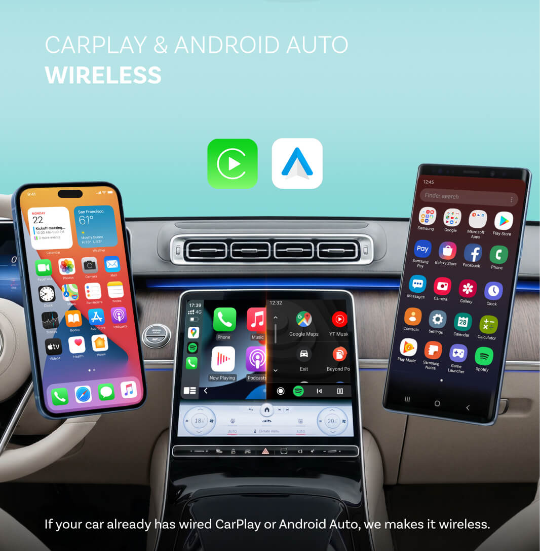 Ottocast Mini Wireless CarPlay and Android Auto Adapter