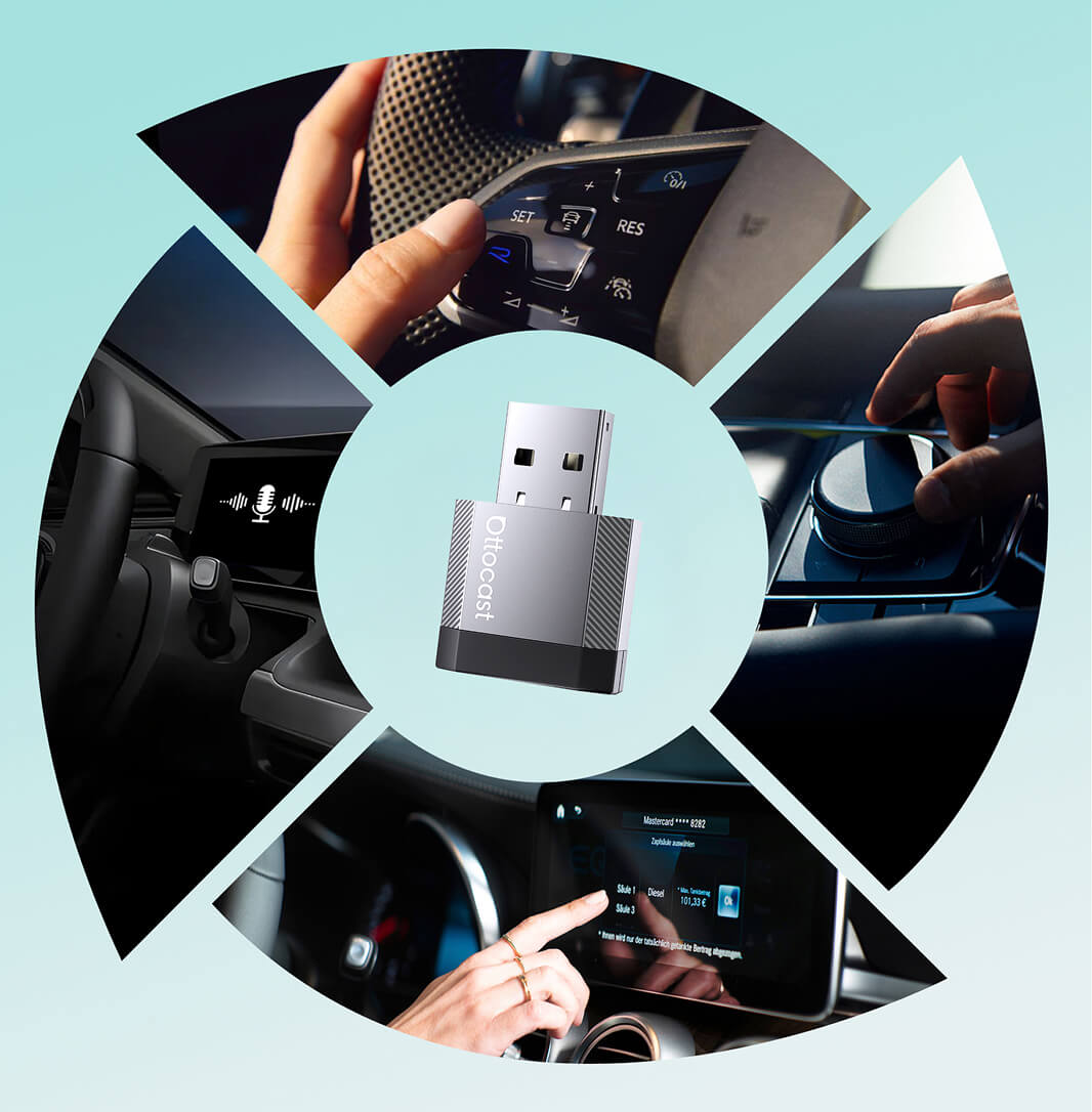 Ottocast Mini Wireless CarPlay and Android Auto Adapter