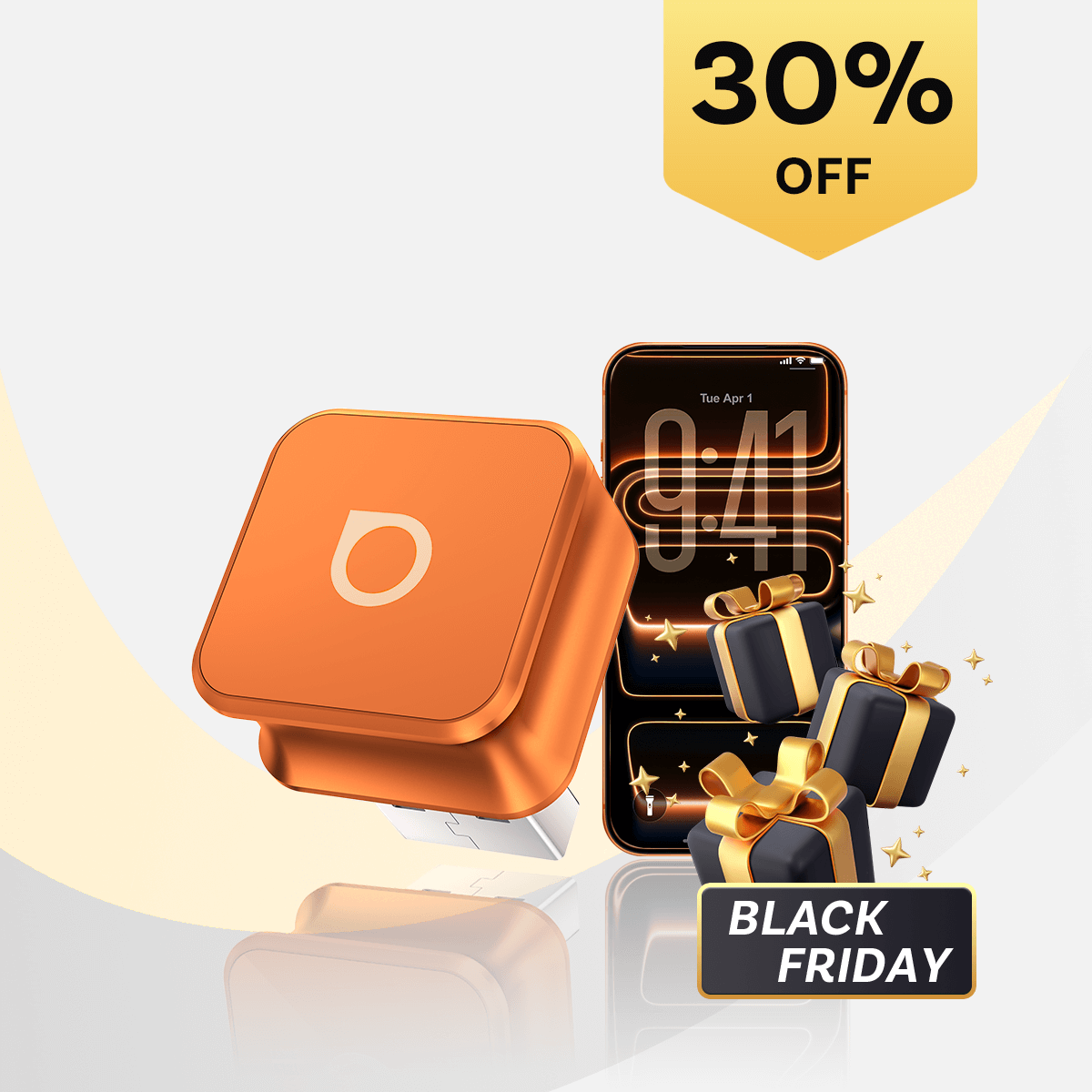 Ottocast Mini Cube 3.0 Adapter - Cosmic Orange