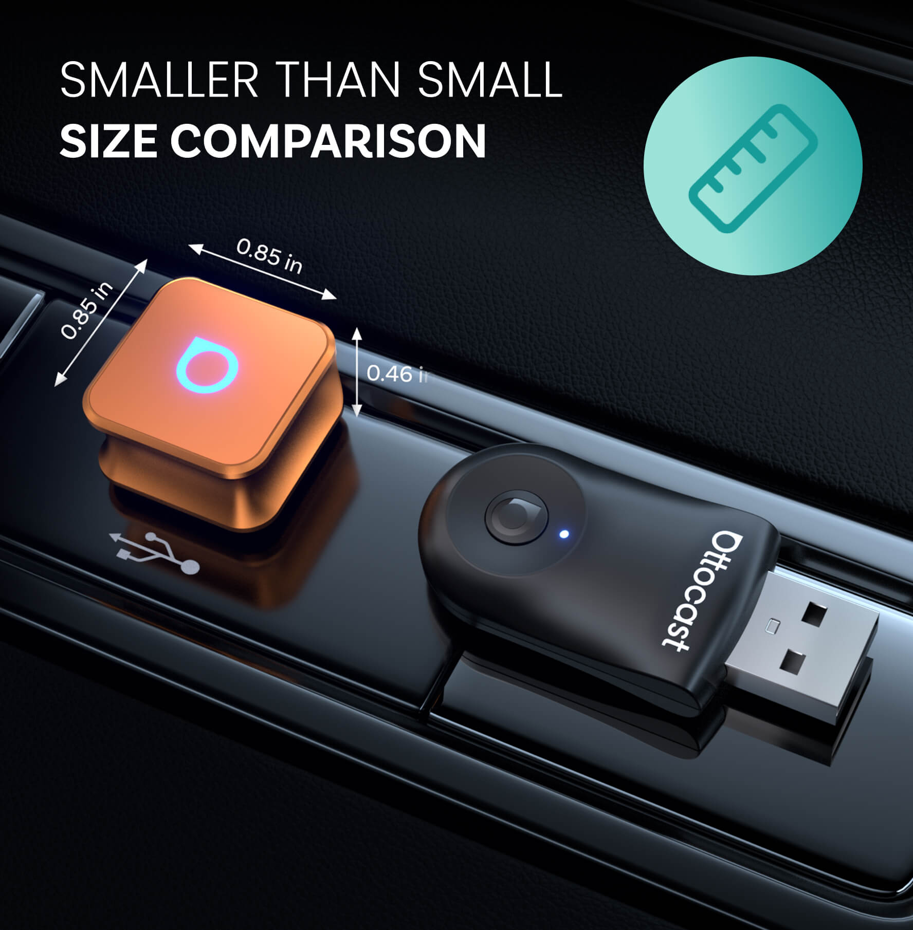 Ottocast Wireless CarPlay Android Auto Mini Cube 3.0 Orange