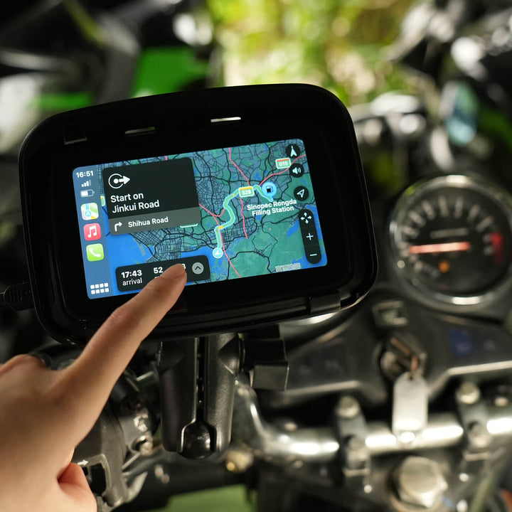 Ninetom Moto GPS Inalámbrico Portátil Apple Carplay/Android Coche